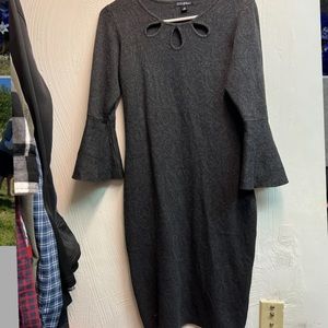 Gray sweater dress
